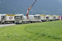 Diverse LKW von Camion Transport am 25.6.18 beim Trucker Festival Interlaken.
