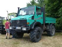 =Unimog, gesehen bei der Oldtimerausstellung in Uttrichshausen im Juli 2019