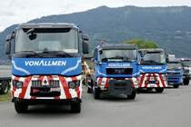 Renault, MAN und Volvo von Allmen am 25.6.18 beim Trucker Festival Interlaken.