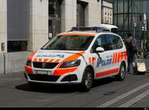 Seat Polizeiauto bei Hauptbahnhof in Genf am 27.06.2020