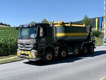 Mercedes-Benz Actros von Eicher Transporte am 30.6.20 bei Kiesen.
