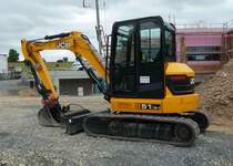 =JCB 51 R-1 steht auf einer Baustelle in Petersberg-Marbach, 06-2020