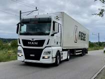 MAN Sattelzug der Fiege am 3.7.20 in Dotzigen.