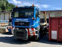 MAN Containertransporter von Allmen Trnsporte am 4.7.20 in Mülenen