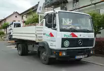 =MB 814 der Zimmerei PREIS steht auf einer Baustelle in Petersberg-Marbach, 06-2020