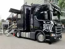Scania Sattelzug von Planzer für die Promotour der  Bützer Buebe  am 5.6.19 in Bern Bethlehem.