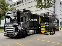 Scania Sattelzug von Planzer für die Promotour der  Büetzer Buebe  am 5.8.19 in Bern Bethlehem.