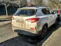 2019er SSangYong Rexton von hinten fotografiert in Januar, 2020
