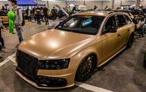 Getunter Audi A4 Avant ausgestellt auf der Auto Motor und Tuning Show 2019 (März) in Budapest.