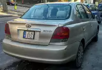 Rückansicht: Toyota Echo, gesehen in Januar, 2020.