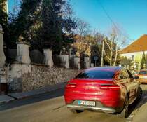 Rückansicht: Mercedes-Benz GLC Coupé. Aufnahme: Februar, 2020.