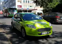 =ein Stromer von Ford unterwegs in Fulda im Juli 2020