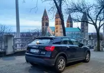 Rückansicht: Audi Q2, fotografiert in März, 2020.