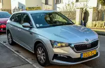 Skoda Scala (Rapid Nachfolgemodell) als Taxi, fotografiert in März, 2020.