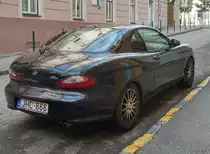 Rückansicht: Hyundai Coupé gesehen in März, 2020.