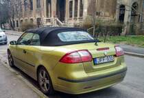 Rückansicht: Saab 9-3 Convertible in März, 2020.