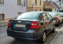 Rückansicht: Chevrolet Aveo, fotografiert in März, 2020.