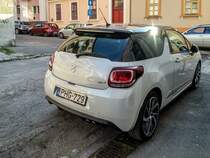 Rückansicht: DS 3, fotografiert in April, 2020.