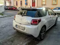 Rückansicht: DS 3, fotografiert in April, 2020.