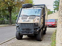BREMACH, ein Allrad-Spezialist an der Mauer des zukünftigen Buga Geländes 2021 in Erfurt, gesehen am 28. Augsut 2020.