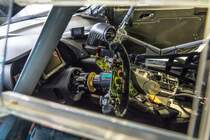 Innenraum eines Audi R8 GT3 auf dem Hungaroring Paddoc beim Blacpain GT Series (September, 2019)