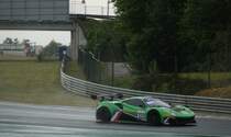 Ferrari 488GTB  auf dem Hungaroring beim regnerischen Wetter (September, 2019).