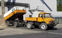 =Unimog bei der Getreideanlieferung auf dem Betriebshof der Raiffeisen-Warenzentrale in Hünfeld, Juli 2020