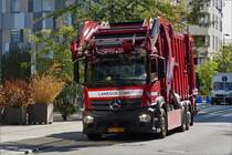 Mercedes Benz Actros Müllentsorgungsfahrzeug gesehen 09.2020.