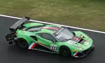 Ferrari 488 GTB GT3 auf dem Hungaroring beim regnerischen Wetter (September, 2019).