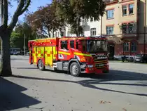 SCANIA Feuerwehr von Ystad auf Heimfahrt am 18.September 2020.