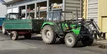 =Deutz DX 3.10 steht zur Getreideanlieferung auf dem Betriebshof der Raiffeisen-Warenzentrale in Hünfeld, Juli 2020