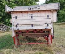 =Mengele Uranus 2-Dreschmaschine, gesehen bei Hünfelden im August 2020
