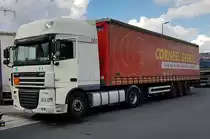 =DAF XF mit einem Auflieger von CORNEEL GEERTS rastet im August 2020 an der A 3