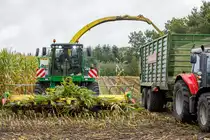 25.9.2020 - Zetel Bohlenberge - Häcksler John Deere bei der Maisernte