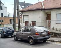 VW Golf Mk2 Rückansicht in Mai, 2020.