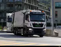 MAN Müllwagen unterwegs in Schaan/FL am 30.09.2020