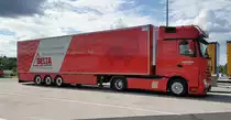 =MB Actros der Spedition SCHILLING steht auf einem Rastplatz an der A 7, 09-2020