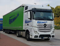 =MB Actros der Spedition BRUNNHÖLZL steht auf einem Rastplatz an der A 7