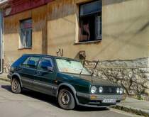 Grüner VW Golf Mk2. Foto: 06.2020.