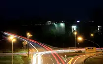 Nächtliche Szenerie am Ortsausgang Neuenstein in Richtung Kirchensall und BAB 6 (L1051) am 06.11.2020. 