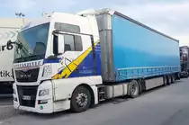 =MAN TGX von KO-TRANS steht im Dezember 2019 auf einem Rastplatz an der A3