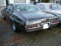 Heckansicht eines 1972´er Plymouth Satellite fourdoor Sedan. Essen Kettwig am 15.11.2020.