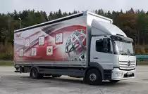 =MB Atego der Firma ISEL steht auf einem Rastplatz an der A 7 im November 2020