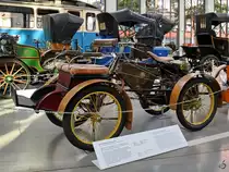 Ein De Dion-Bouton Quadricycle von 1899. (Verkehrszentrum des Deutschen Museums München, August 2020)