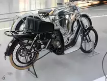 Im Bild ein DKW-Lomos Sesselrad aus dem Jahr 1922. (Verkehrszentrum des Deutschen Museums München, August 2020)