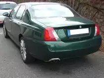 Heckansicht eines MG ZT. Besucherparkplatz der Düsseldorfer Classic Remise.