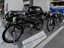 Ein Imme-Motorrad R 100 aus dem Jahr 1949, so gesehen Mitte August 2020 im Verkehrszentrum des Deutschen Museums in München.