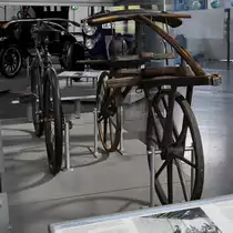 Eine Laufmaschine von Dreis als Lizenznachbau von Johann Frey aus dem Jahr 1817. (Verkehrszentrum des Deutschen Museums München, August 2020)