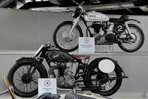 EIne Schüttoff Typ H von 1927 und ein Norton Triumph-Terrot Umbau von 1954 waren Mitte August 2020 im Verkehrszentrum des Deutschen Museums in München zu sehen.