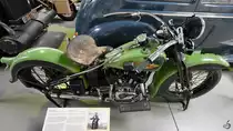 Eine Harley-Davidson VD aus dem Jahr 1935 war Mitte August 2020 im Verkehrszentrum des Deutschen Museums in München ausgestellt.